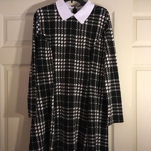 B&W high collar dress